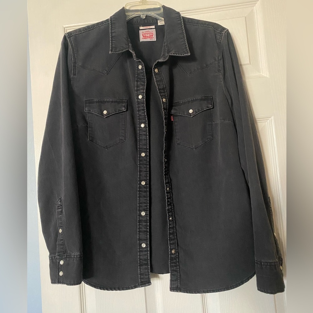 Levi’s Strauss & Co. denim western shirt women’s size XL